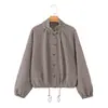 Comercio exterior transfronterizo artículo popular ropa de mujer verano nuevo estilo europeo y americano todo algodón cuello alto cuadros bicolor chaqueta para mujer