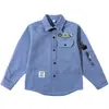 Camisa de Manga Comprida para Meninos 2025 Novo Modelo Camisa Jaqueta de Primavera Infantil Roupas de Primavera para Crianças Maiores Camisa Fina de Primavera e Outono