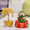 Deus da Riqueza Guan Yu Árvore do Dinheiro Árvore de Citrino Ornamento de Estação de Trabalho Mesa de Entrada Armário de TV Árvore de Ametista Presente Cultural e Criativo