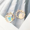1 Colgante de Esmalte de Aleación Azul Lago Planeta Caracola Unicornio Lazo Pulsera Collar DIY Accesorios Zhongcheng