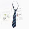 Corbata Azul a Rayas Estilo Japonés para Camisas, Patrón Perezoso Estilo Universitario Jk, Pajarita Anudada a Mano para Mujer, Dk para Hombre