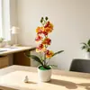 Día de Año Nuevo Top Grande Fondo Pequeño 7 Orquídeas Phalaenopsis Bonsái Decoración de Jardín para el Hogar Flor de Simulación Planta Verde Planta en Maceta Adorno