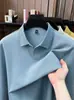 Camisa polo de algodón con tejido de canalé y manga larga para hombre, nuevo estilo otoño 2026, camiseta casual de negocios bordada para hombre