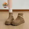 Botas Martin para Mujer 2026 Invierno Felpa Cálida Retro Birkenstock Botines Cortos Celebridad de Internet Moda Versátil Abrigo Botas de Nieve