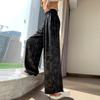 Pantalones Casuales Estampados Estilo Chino Nacional Nuevos para Mujer Verano Delgados 2025 Nuevo Tinta Seda de Hielo Pierna Ancha Recto Delgado