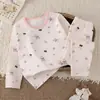 Algodão Orgânico Classe A Roupa íntima térmica para outono e inverno para meninos e meninas, Lycra sem costura, camada base justa para usar em casa