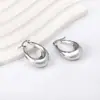 Hebilla de Oreja Exagerada de Venta Caliente Transfronteriza Pendientes Ovalados Retro Franceses INS Sentido Avanzado Pendiente de Oreja de Lujo Ligero Hebilla de Oreja de Acero Inoxidable