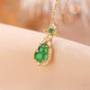 Colgante de calabaza Folu estilo nacional retro de jade chapado en oro de plata esterlina S925 de Yilu, nuevo colgante elegante de lujo ligero de estilo chino.