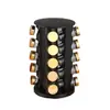 Conjunto Personalizado de Garrafas de Temperos Redondas Douradas para Amazon Cross-Border com Suporte Rotativo Redondo de Aço Inoxidável