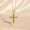 Collar Cruzado Transfronterizo Europeo y Americano Lleno de Diamantes Clásico Retro Temperamento de Alta Gama Cadena para Clavícula Cadena de Acero de Titanio Versátil para Mujeres