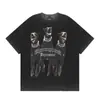 Colección REPRESENT con estampado de tiburón y águila, cuello redondo y manga corta, estilo hip hop para hombre y mujer.