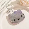 Llavero creativo de gato con incrustaciones de diamantes, lindo colgante de dibujos animados para bolso, accesorio de moda para niñas, regalo con diamantes estampados en caliente