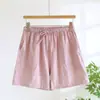 Colete de Gaze de Algodão Puro Sem Mangas para Mulheres, Shorts Novos de Gaze de Algodão Dupla Camada Soltos, Estilo Doce e Fino Que Pode Ser Usado por Fora