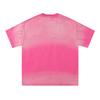 Camiseta de Manga Corta Estilo High Street Americano Estilo Oscuro Figura Abstracta Estampada para Hombre y Mujer Retro Nicho Desgarrada Guapo Top de Media Manga
