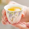 Fabricante Wisteria Lenguaje de Gato Taza de Té Taza para Propietario de Hogar Uso Personal Cerámica Kung Fu Juego de Té Artículos para el Hogar Taza de Té Cuenco de Té