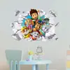 Pegatinas de Pared Infantiles Transfronterizas de Comercio Exterior Pegatinas Autoadhesivas de Decoración para Habitación Infantil de Dibujos Animados 3D Patrulla Canina