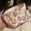 Ins Bolsa Cosmética Pequeña Flor de Ciruelo Flor Negra Portátil Gran Capacidad Bolsa de Almacenamiento para Cuidado de la Piel Viaje Lona Bolsa de Aseo