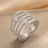 Anillo Exquisito Super Brillante de Circonita para Niñas, Lujo Accesible y Anillo de Apertura Ajustable de Gama Alta, Baño de Oro Real Simple