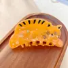 Gato Naranja de Dibujos Animados Lindo, Dálmata, Pinza para el Cabello de Acetato, Estilo Femenino, Pinza de Tiburón con Forma de Tigre, Accesorios Divertidos para el Cabello al por Mayor