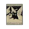 Serie de Gatos Negros de Ojos Grandes Creativos Transfronterizos Insignia de Metal Pintado Animal de Dibujos Animados Versátil Joyería de Letras Broche