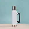 Copo Térmico de Aço Inoxidável com Alça Dobrável para Exterior de Camada Dupla, Grande Capacidade, Isolamento Térmico para Exterior, Garrafa de Água Esportiva