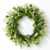 Corona de Planta Artificial Verde Hojas de Eucalipto Corona Falsa Decoración para Colgar en la Puerta Principal Pared Rústica Escaparate Corona Artificial