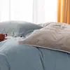 Conjunto de cuatro piezas de forro polar para bebé de alta densidad grado A, diseño minimalista, color liso, dos tonos, adecuado para dormir sin ropa, antiestático, cálido conjunto de forro polar para bebé