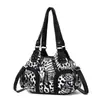 Bolsa tote grande de estampa de leopardo retrô transfronteiriça, bolsa de ombro estilo motocicleta com múltiplos bolsos, bolsa transversal moderna para o dia a dia, personalizável