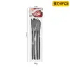 Amazon Transfronterizo Shangchao 6 Piezas Vajilla de Acero Inoxidable Cuchillo y Tenedor Cuchara Hotel Cuchillo y Tenedor para Steak Occidental Traje de 24 Piezas