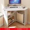 Mesa de escritório pequena, mesa de estudo triangular, mesa de computador de canto, mesa de escrita de canto simples para uso doméstico