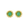 Pendientes de Plata S925 Incrustados con Esmeralda Africana Girasol Lujo Accesible de Alta Gama para Mujer Pendientes de Nicho Nuevos Chapados en Oro