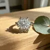 Anel Aberto de Zircônia Cúbica Floco de Neve Cor Cobre Dourado Colorfast Leve Luxo Anel de Dedo Venda Quente Transfronteiriça Em Estoque Dropshipping