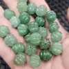 Cuentas de Calabaza de Aventurina Cuentas Sueltas de Jade Cuarzo Verde Hierba Jade Roca Cuentas de Melón de Bendición Pulsera Collar Joyería Mano de Buda