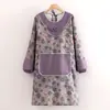 Bata de trabajo transpirable de manga larga, de estilo chino nuevo, de alta gama, moderna y elegante, para talleres y fábricas, delantal resistente al desgaste para cocina y uso doméstico