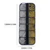 Decoraciones para Uñas con Abalorios de Acero Dorado y Plateado de 12 Compartimentos, Mini Abalorios Redondos y Tachuelas de Metal Mixto para Decoración de Uñas DIY
