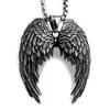 Colar Acessórios Masculinos Transfronteiriços Europeus e Americanos da Amazon Agressivo Colar com Pingente de Asas de Anjo Retrô em Aço Inoxidável