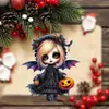 Decoración Colgante de Bruja de Acrílico para Espejo Retrovisor de Coche de Halloween Decoración de Árbol de Navidad Colgante para Mochila