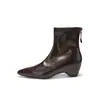 Botas elásticas ajustadas de punta fina y con plataforma para mujer, nuevas y versátiles para otoño e invierno 2026, cómodas, de media pantorrilla para el trabajo