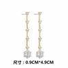Brincos Stud 925 Sterling Silver Ear AAA Zircônio Inlay Simples Geométrico Longo Tassel Menina Coração Design Sense Brincos