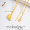 Accesorios DIY de la Tienda Gold Puzuo, Mismo Estilo que los Artículos Chapados en Oro, Colgante de Collar con Letra de Trébol de Cuatro Hojas de Buena Suerte, Cadena para la Clavícula para Mujer