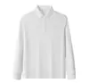 Camisa Polo Manga Longa Unissex Primavera e Outono Gola Lapela Top Casual Impressão de Empresa Manga Longa Uniforme de Grupo Roupa de Trabalho