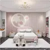 Revestimiento de Pared Rayado Estéreo 3D Papel Tapiz para Habitación Infantil Fondo de Pared junto a la Cama Revestimiento Decorativo para Hotel B&B