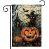 2024 Nueva Bandera de Jardín Transfronteriza de Halloween Gnomos Calavera Rosa Decoración de Patio Bandera de Jardín de Lino de Doble Cara