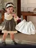 Vestido de Menina, Vestido de Primavera, Conjunto de Vestido de Princesa da Moda, Vestido de Alcinha Floral, Vestido para Bebê de Um Ano, Primavera e Outono