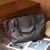 Bolsa de Mão Elegante Versátil Simples Bolsa Tote de Ombro Grande Capacidade Feita de Couro Bovino de Primeira Camada para Exportação