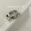 Anillo de Plata de Ley S925 El Principito Graffiti para Mujer, Anillo Abierto de Dedo Índice Hip-Hop Personalizado Flor Corazón Diamante