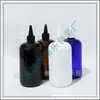 Garrafa curta e larga de 500ml com tampa pontiaguda, frasco de óleo essencial, garrafa PET de 500ml com tampa pontiaguda, frasco de medicamento líquido com tampa pontiaguda