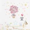 BR0133E Adhesivos de Pared Autoadhesivos de Estilo Lindo Femenino Mariposa Rosa Globo Aerostático Elefante Adhesivos Decorativos para Habitación de Niños