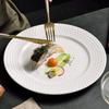 Plato Occidental Estilo Japonés Plato Plano Poco Profundo Hogar Nórdico Lujo Ligero Blanco Cerámica Platos Plato Sentido Avanzado Vajilla Plato para Bistec