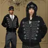Chamarra con capucha de punto con cremallera bordada estilo americano INS transfronterizo Y2K, sudadera personalizada de moda Harajuku